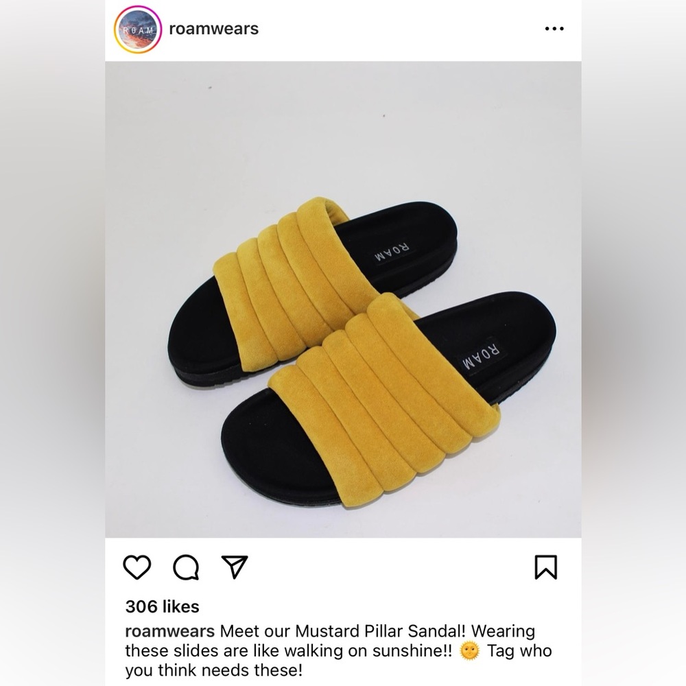 Roamwears: Mustard Pillar Sandal. So comfy and cute! Great condition